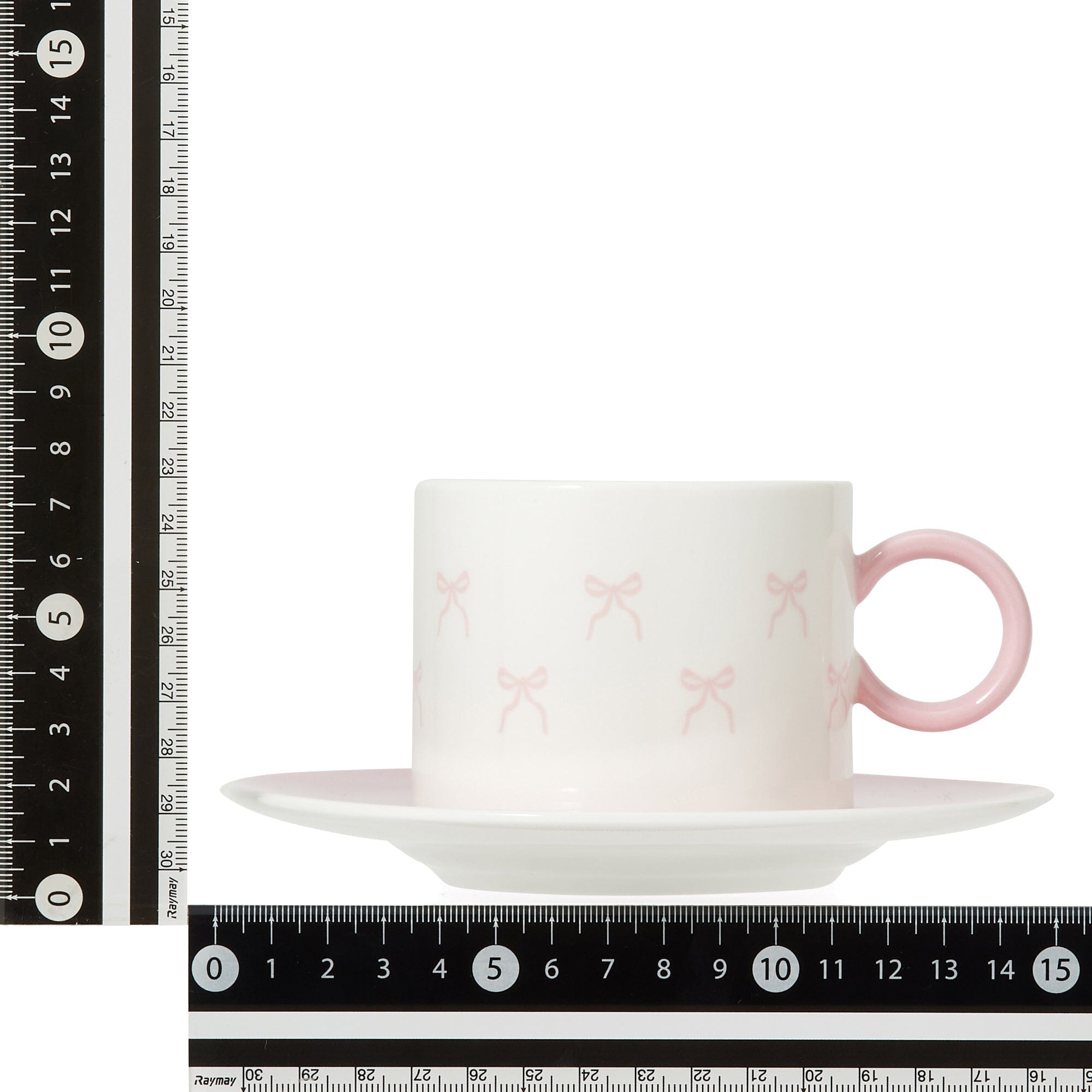 RIBBON 絲帶杯和碟 粉紅色