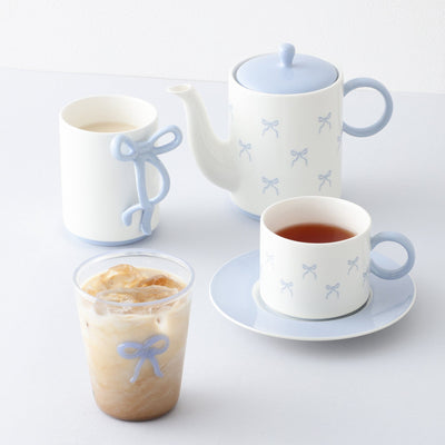 Ribbon Cup & Saucer Blue