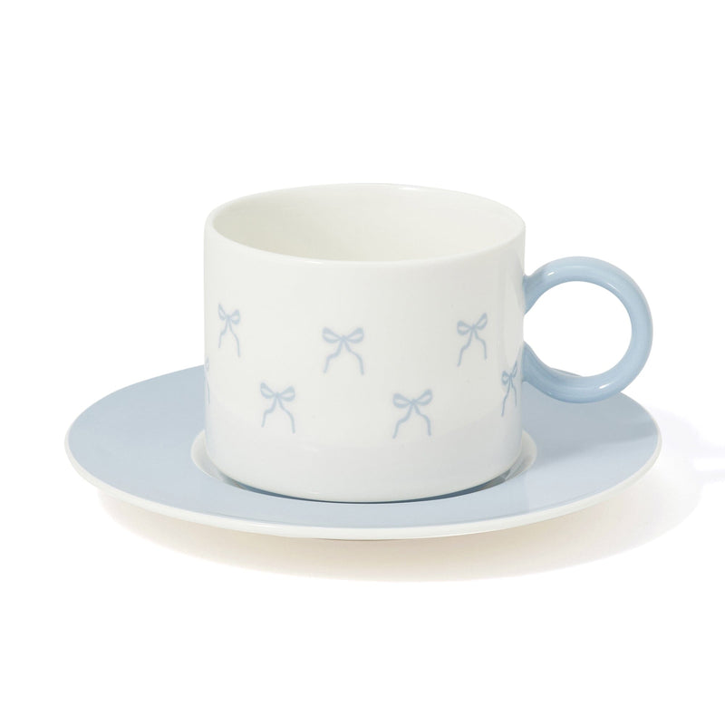 Ribbon Cup & Saucer Blue