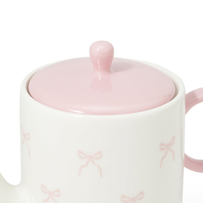 Ribbon Teapot Pink