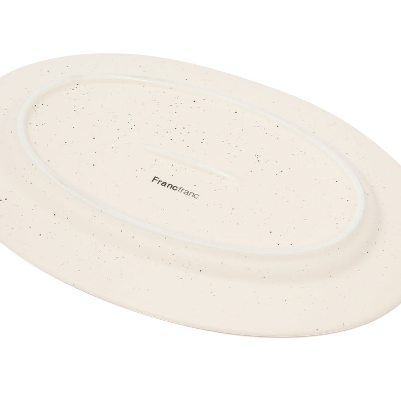 Splatter Oval Plate Ivory