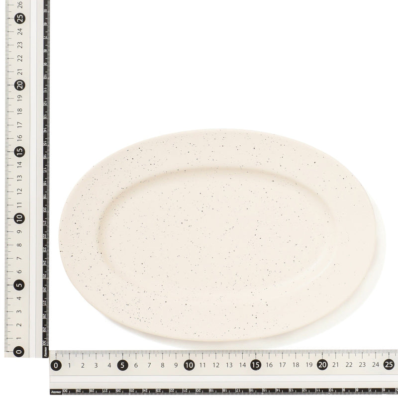 Splatter Oval Plate Ivory