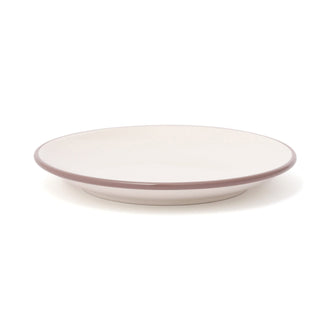 Bicolor Rim Plate Medium White