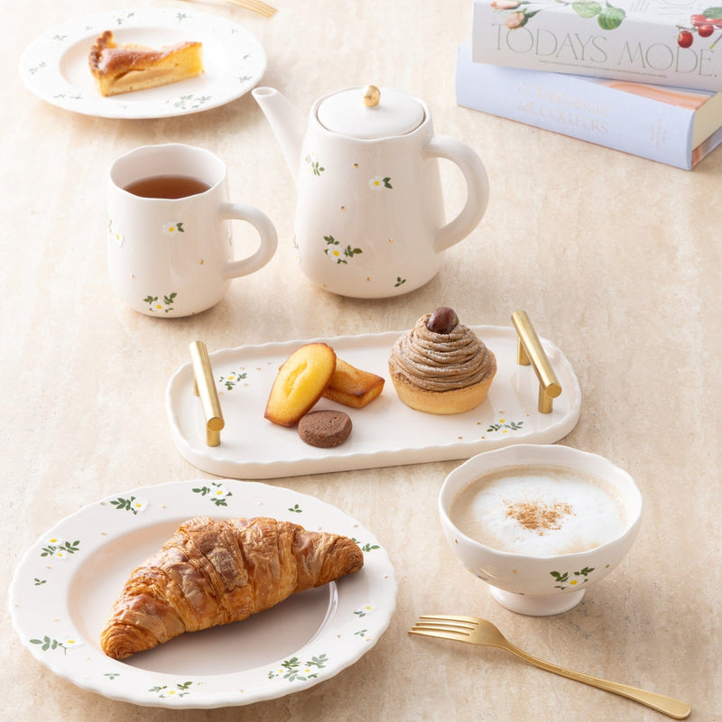 Fleuron Cafe Set Ivory
