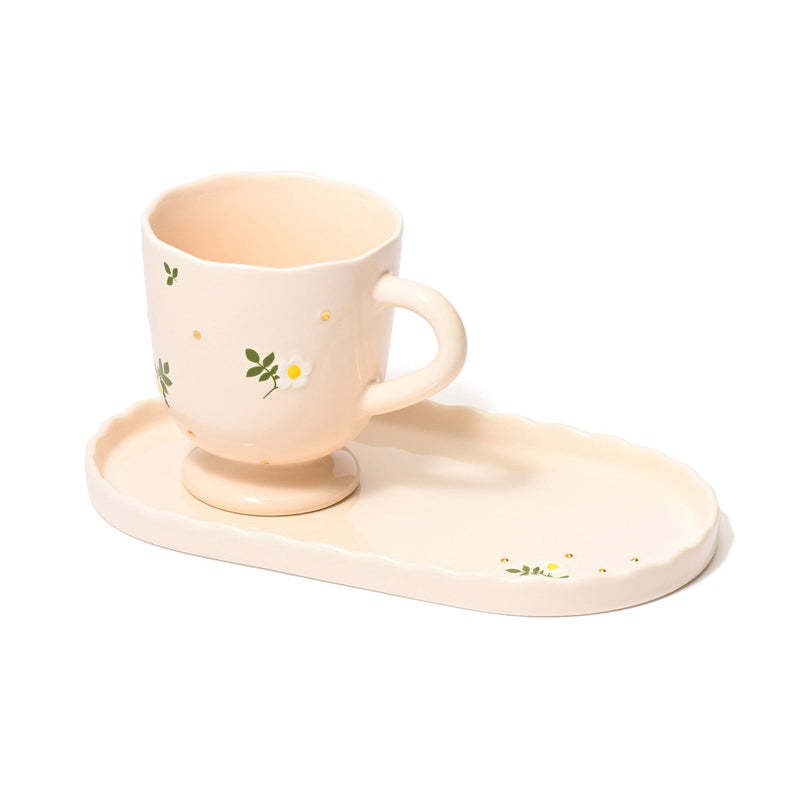 Fleuron Cafe Set Ivory
