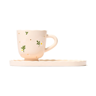 Fleuron Cafe Set Ivory