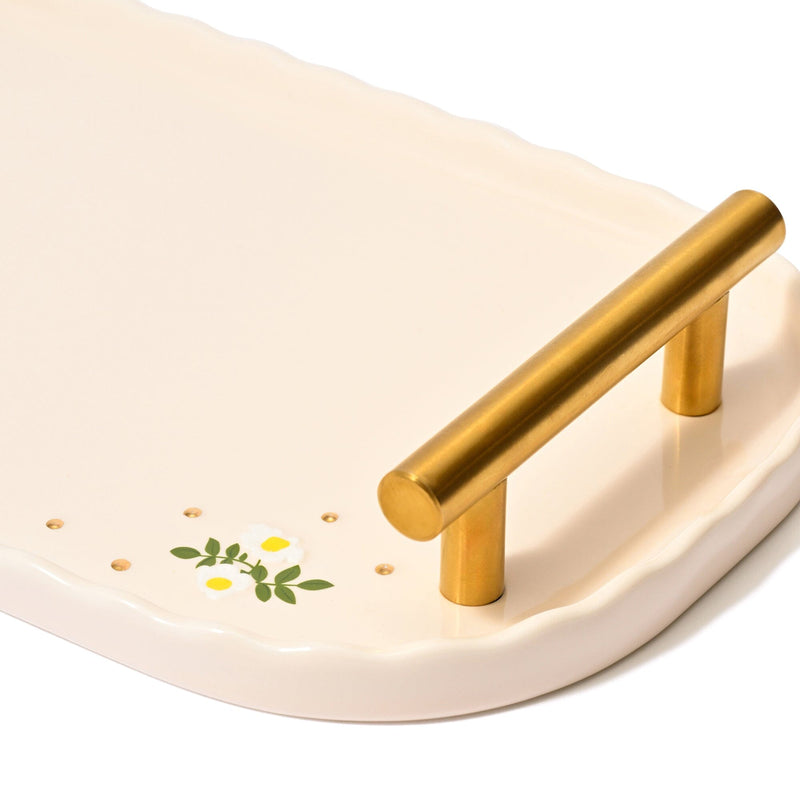 Fleuron Cake Tray Ivory