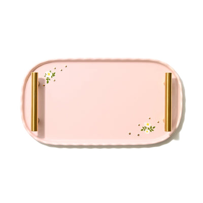 Fleuron Cake Tray Pink