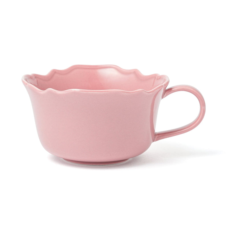 Flower Rim Soup Cup Pink