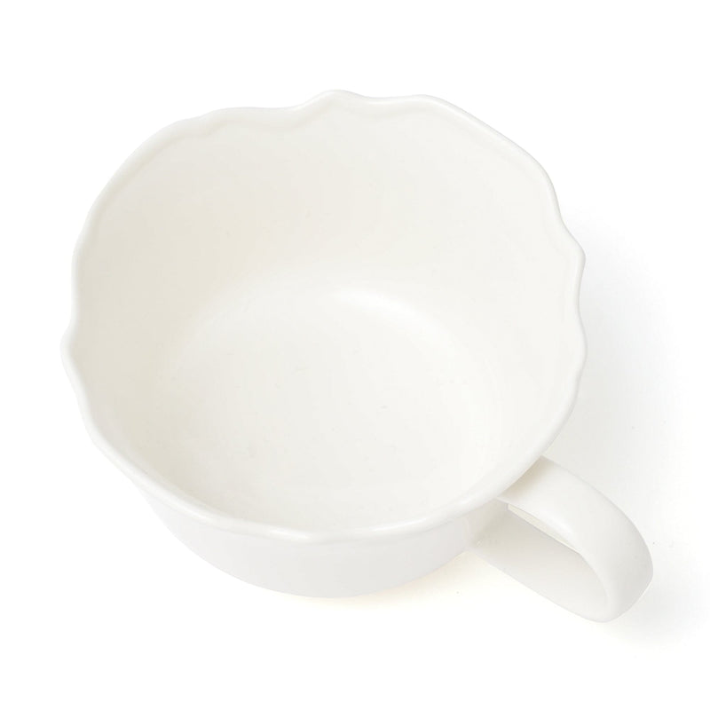 Flower Rim Soup Cup Ivory