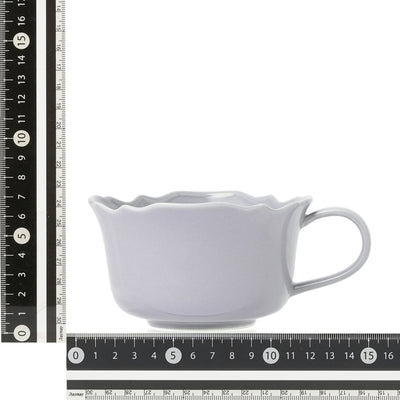 Flower Rim Soup Cup Blue