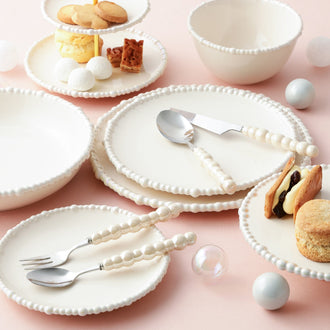 Pearl Deep Plate Large Beige