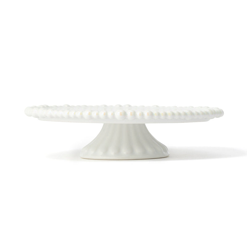 Pearl Cake Stand 1 Tier White