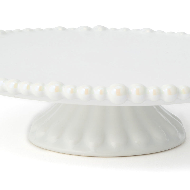 Pearl Cake Stand 1 Tier White
