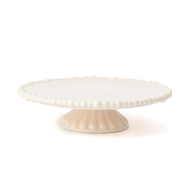 Pearl Cake Stand 1 Tier Beige