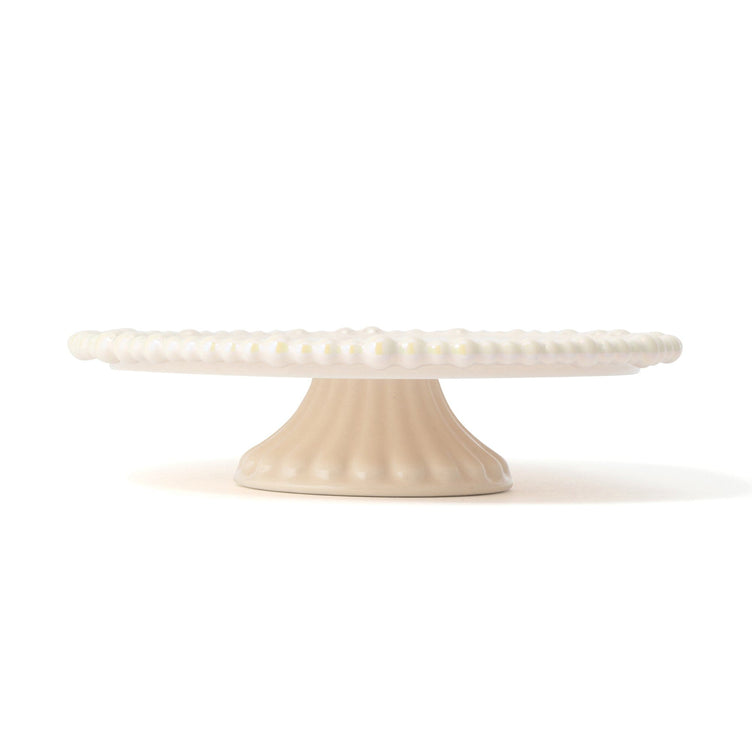 Pearl Cake Stand 1 Tier Beige