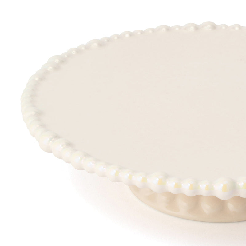 Pearl Cake Stand 1 Tier Beige