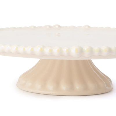 Pearl Cake Stand 1 Tier Beige