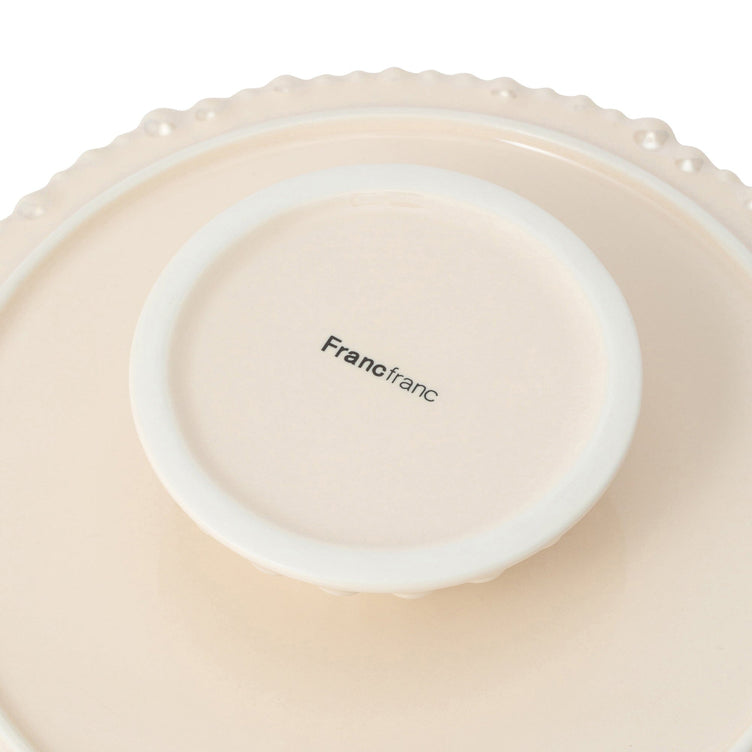 Pearl Cake Stand 1 Tier Beige