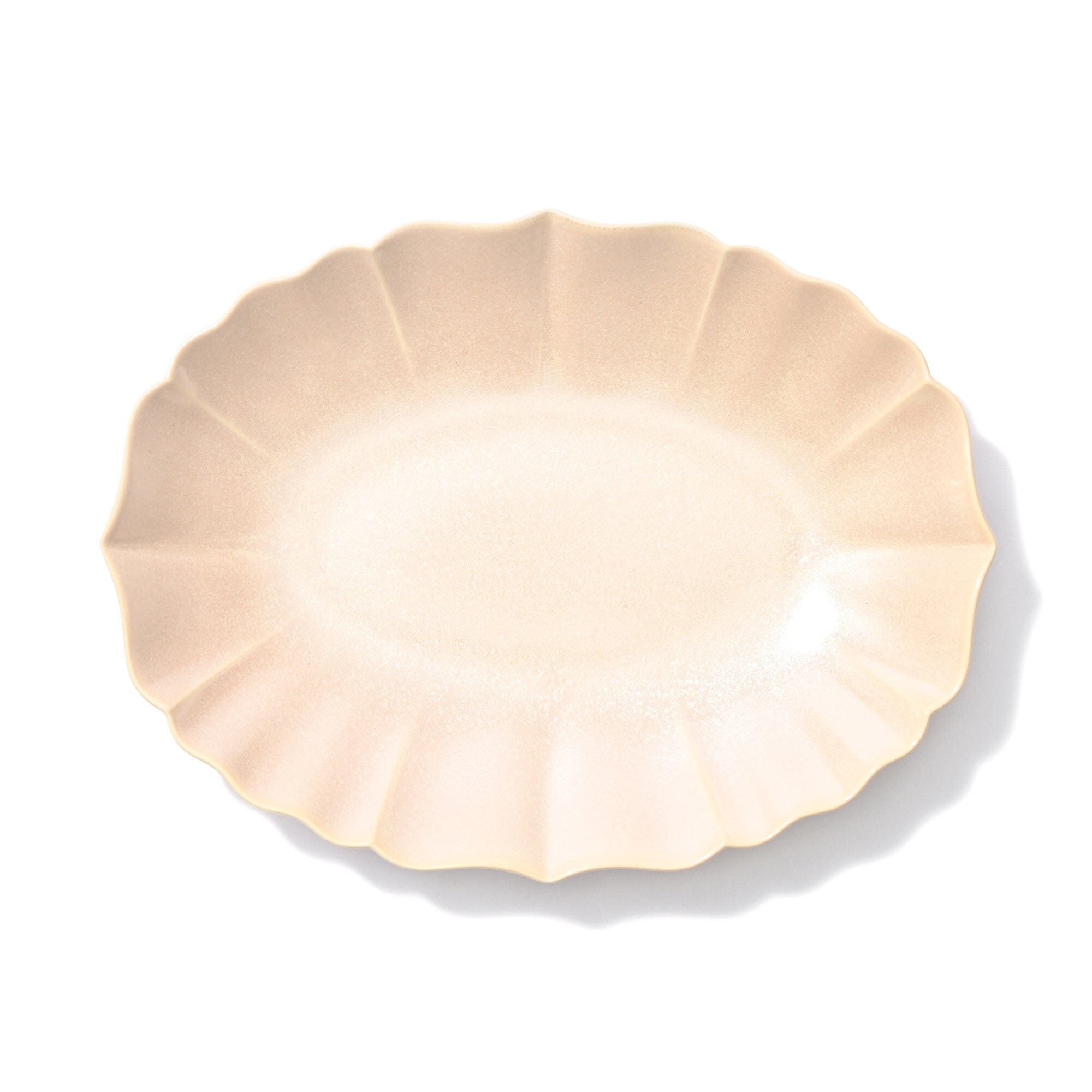 MINO 結晶釉橢圓盤子 淺粉紅色