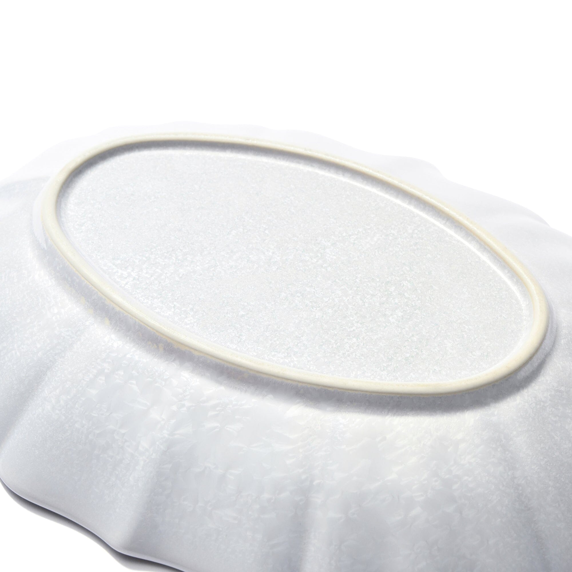 Mino Crystalline Glaze Oval Plate Light Blue