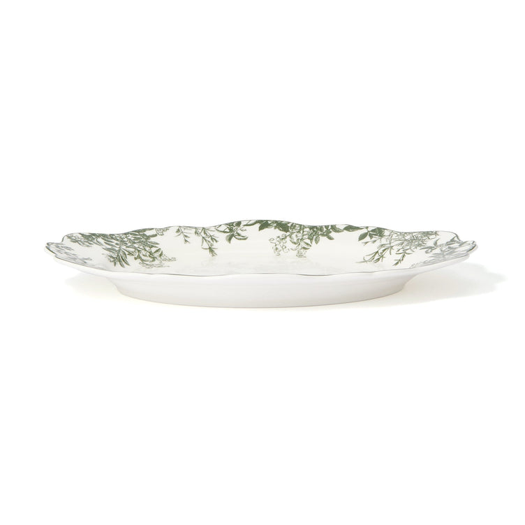 Jouy Oval Plate Green