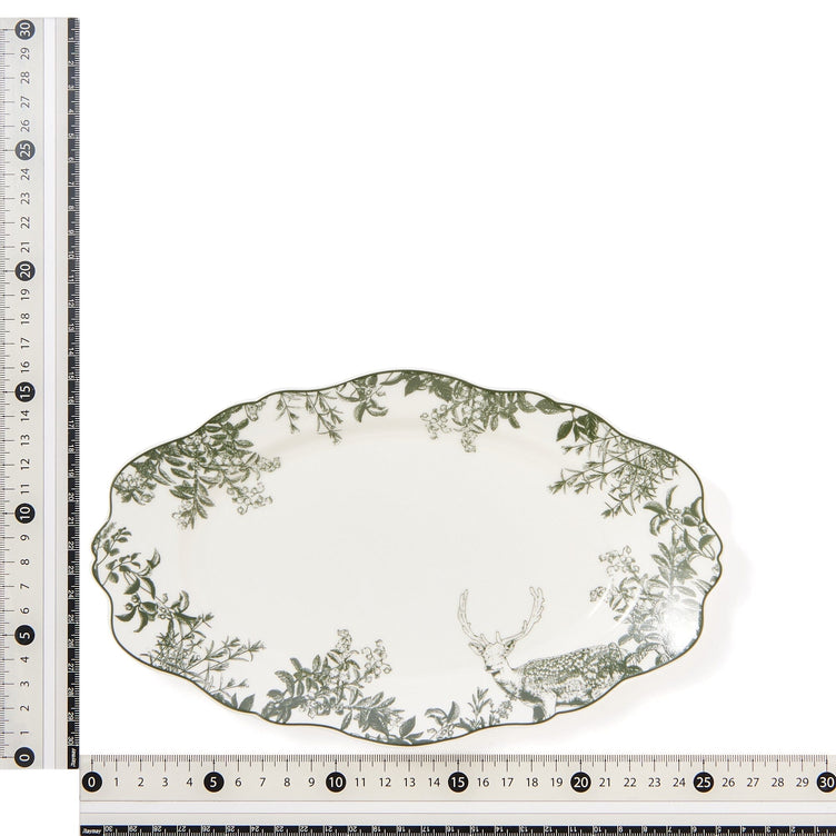 Jouy Oval Plate Green