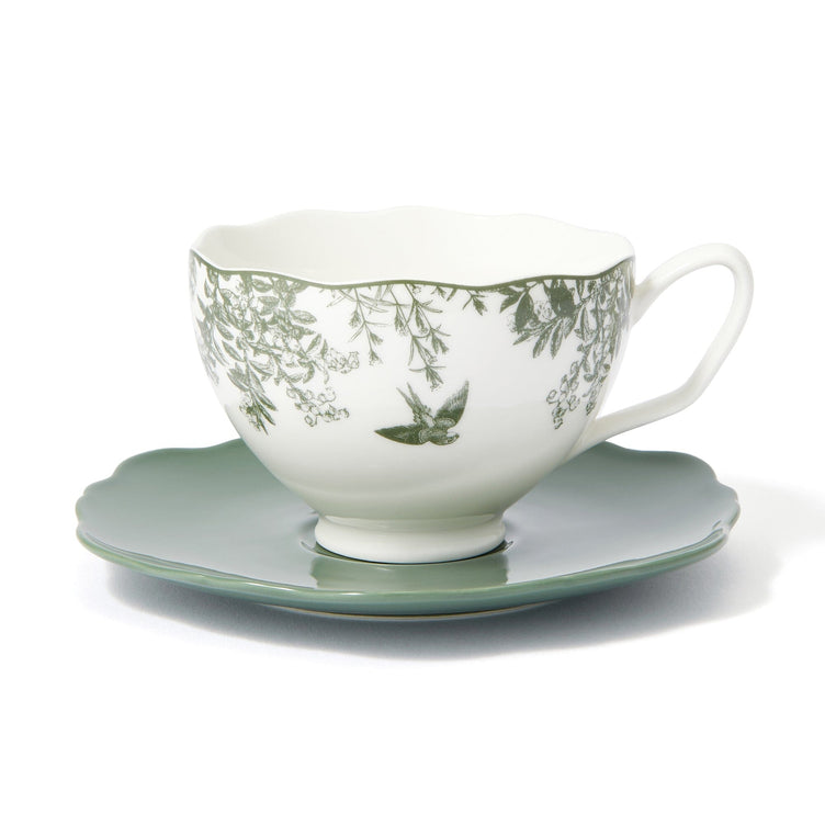 Jouy Cup & Saucer Green