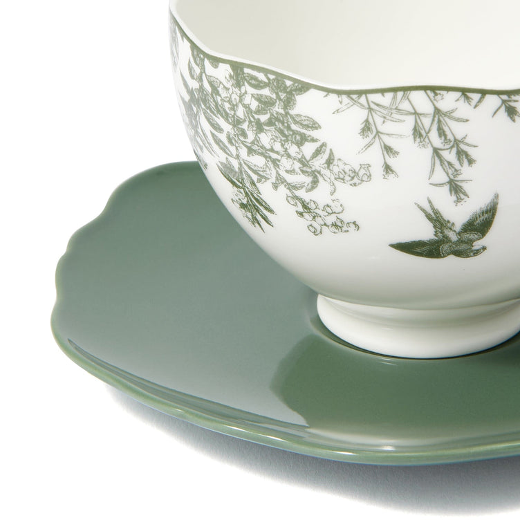 Jouy Cup & Saucer Green