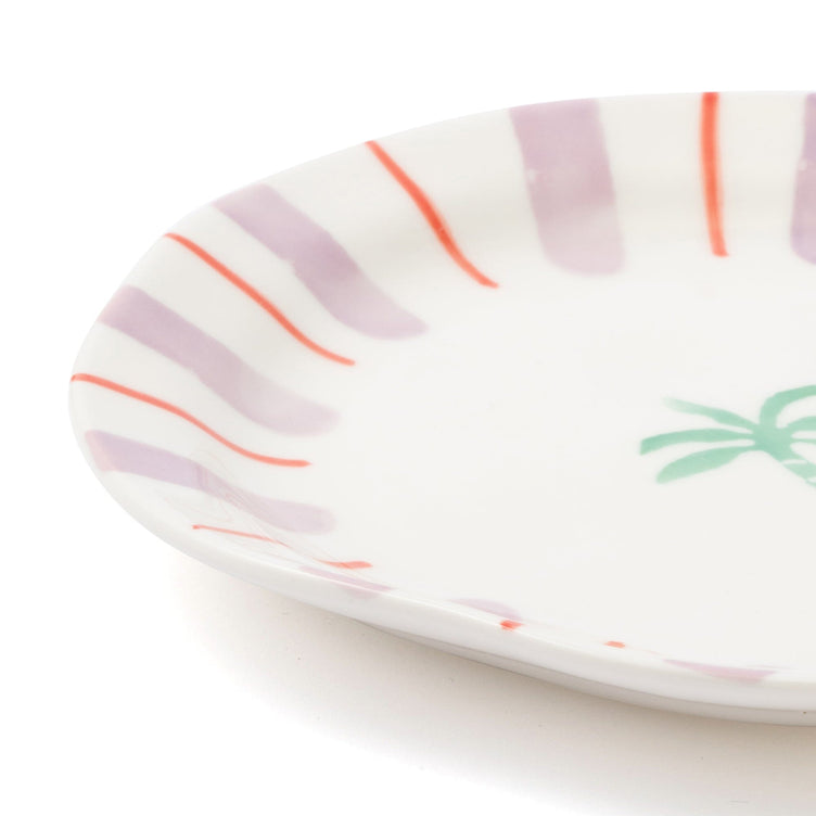 Hand Paint Plate Palm Tree Medium