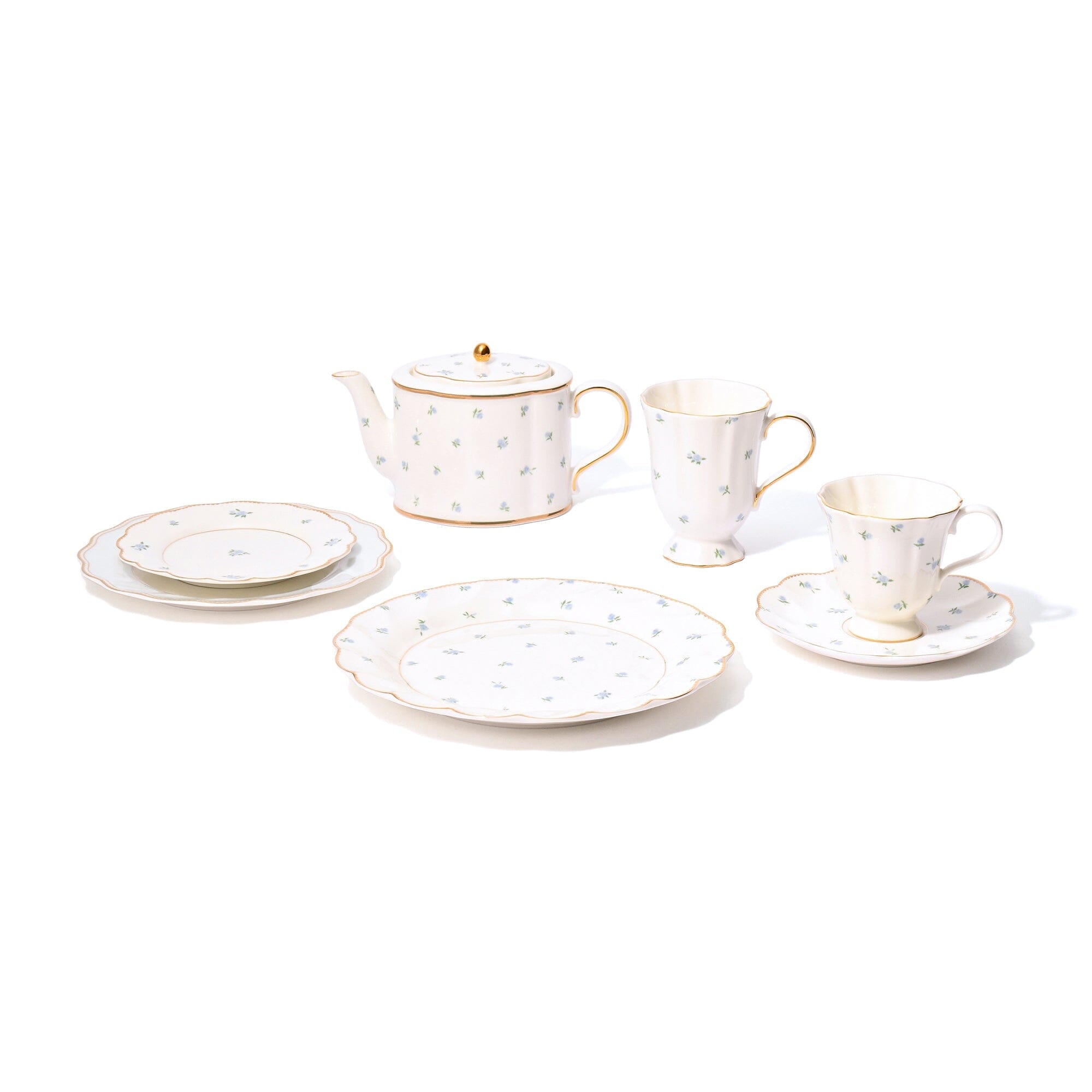 Classic Rose Cup & Saucer Blue