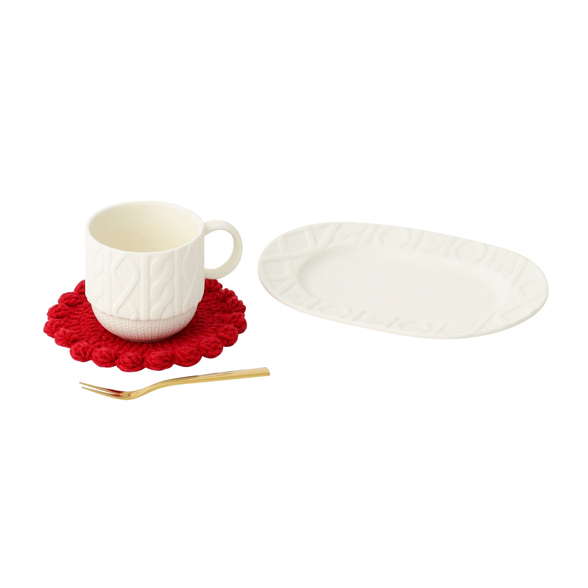 Home Cafe Set Knit White