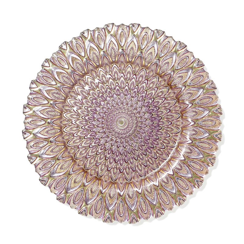Peacock Glass Plate  Purple