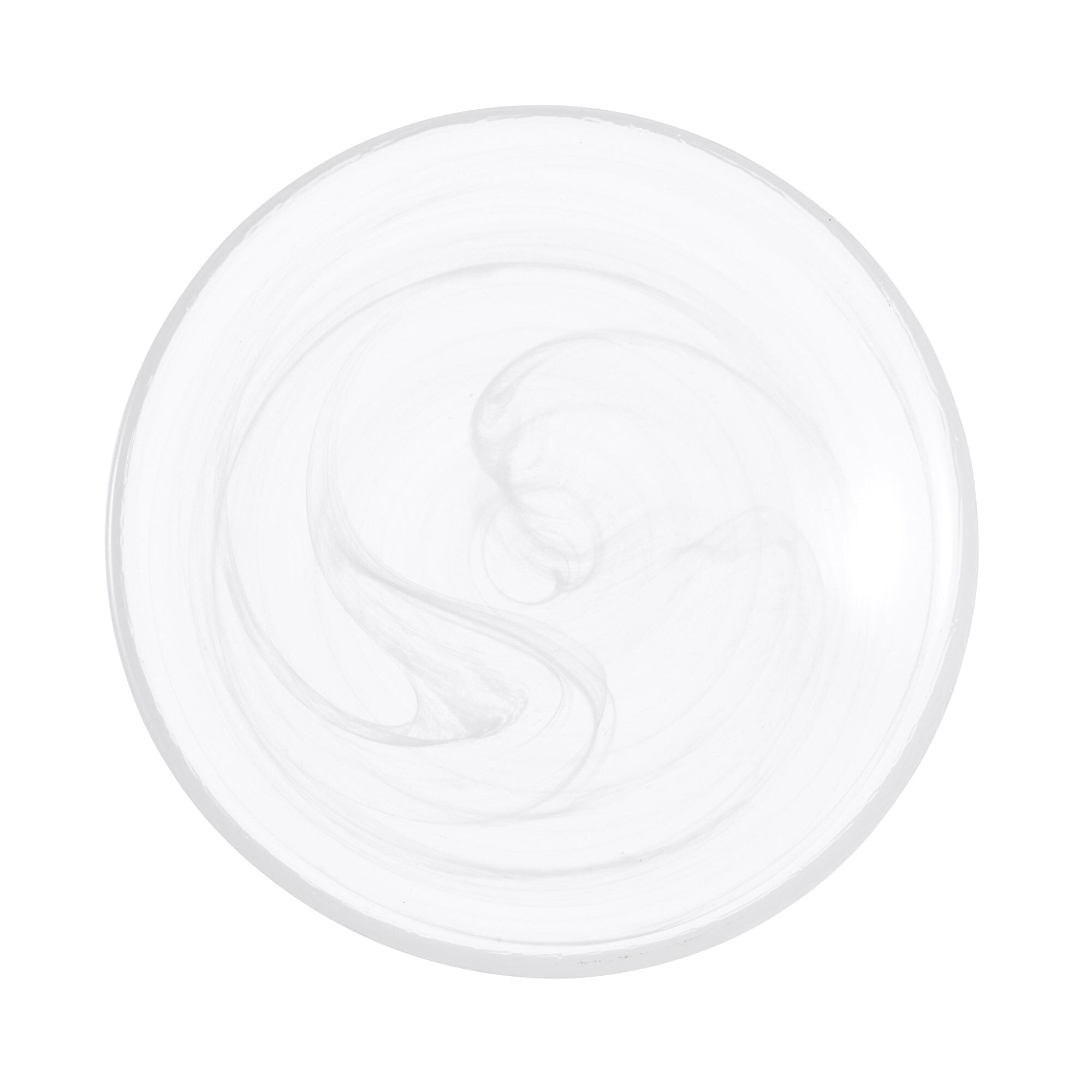 Marble Glass Plate SS White