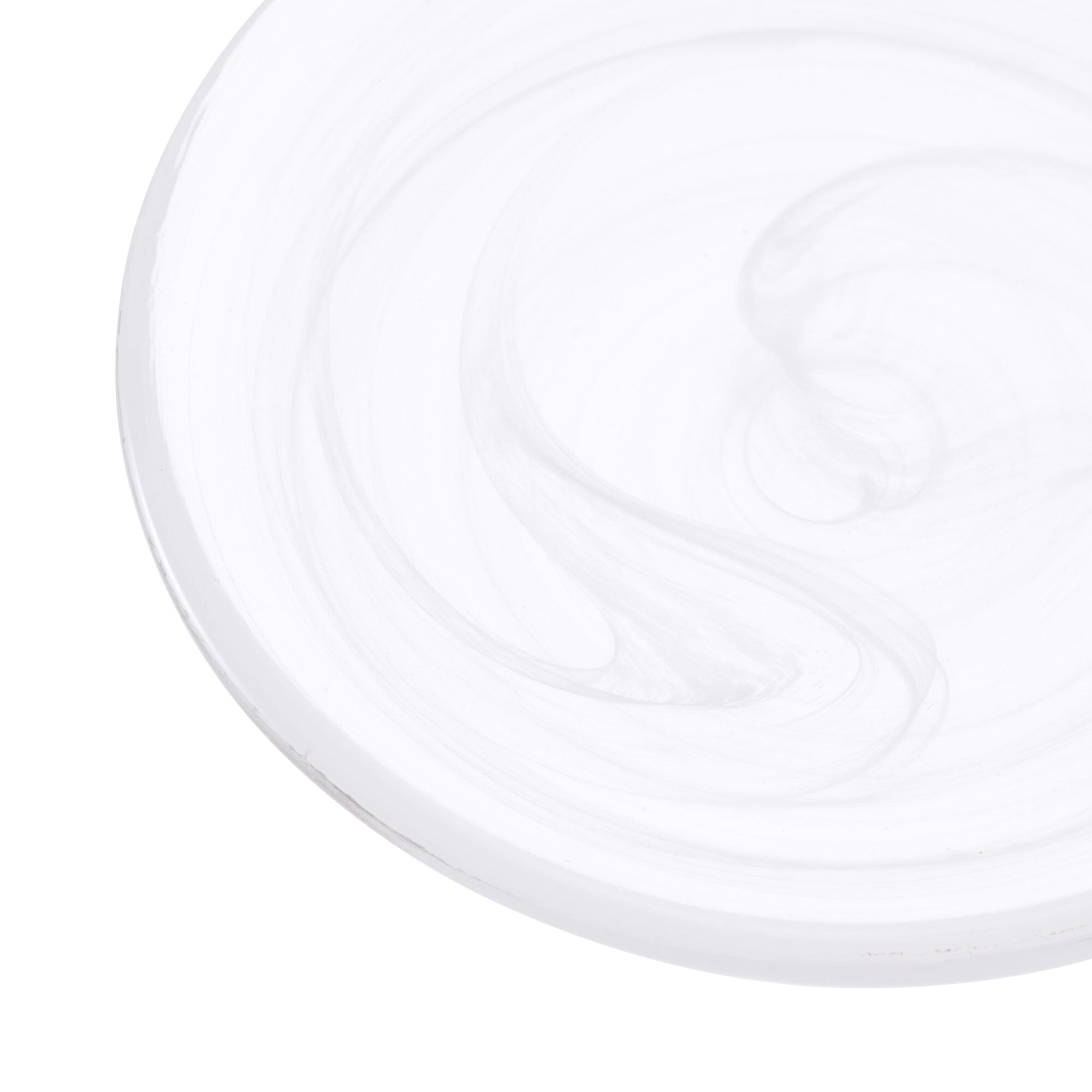 Marble Glass Plate SS White