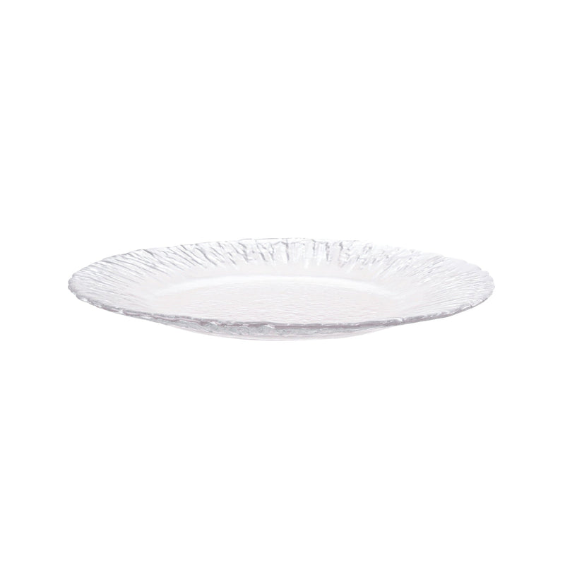 Shine Glass Plate Medium Silver