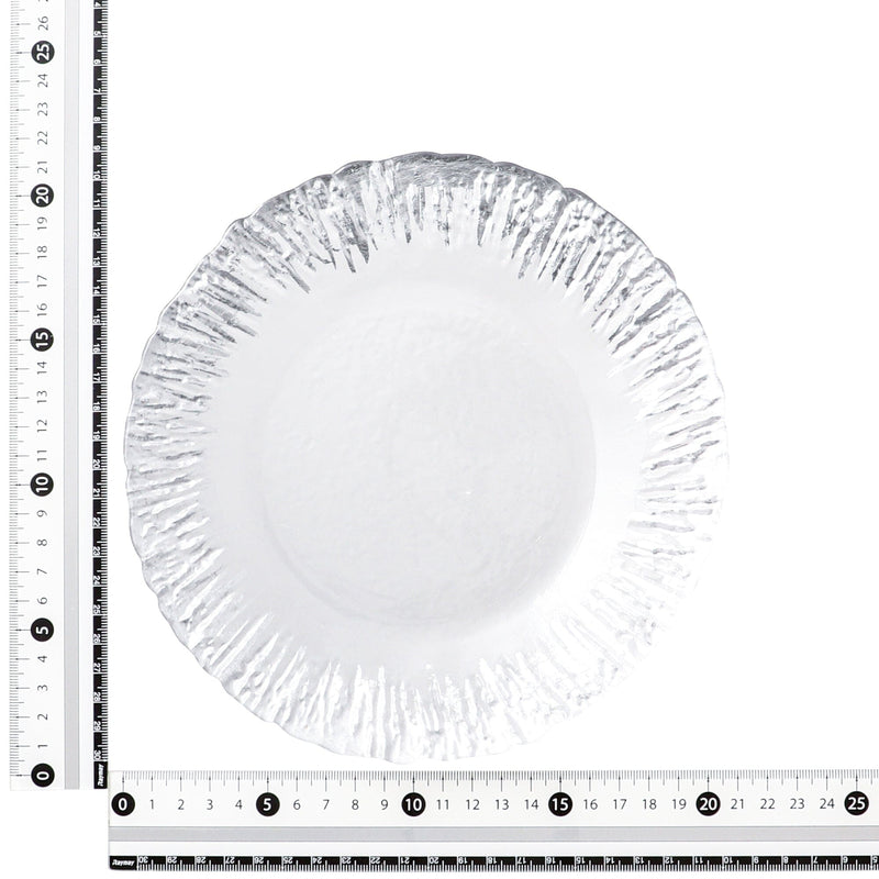 Shine Glass Plate Medium Silver