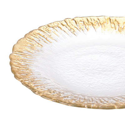 Shine Glass Plate Medium Gold