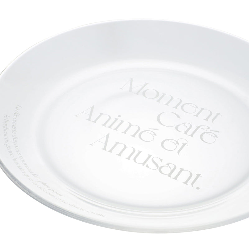 Typo Glass Plate White