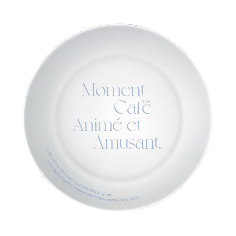 Typo Glass Plate Blue