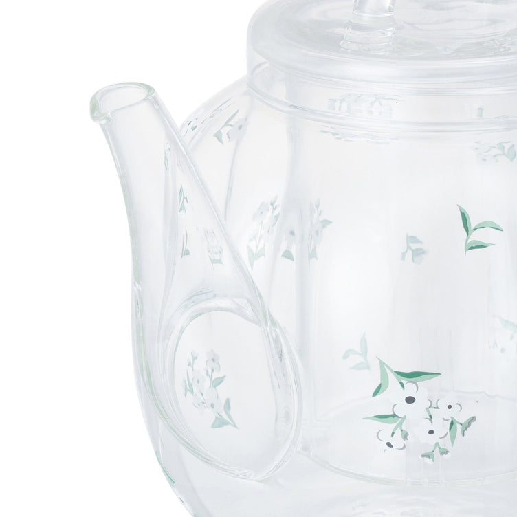 Flower Glass Teapot White