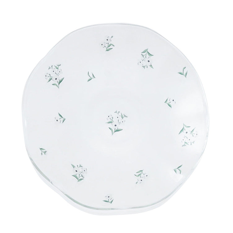 Flower Glass Cup & Saucer White