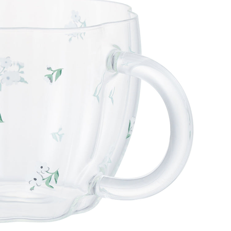 Flower Glass Mug White