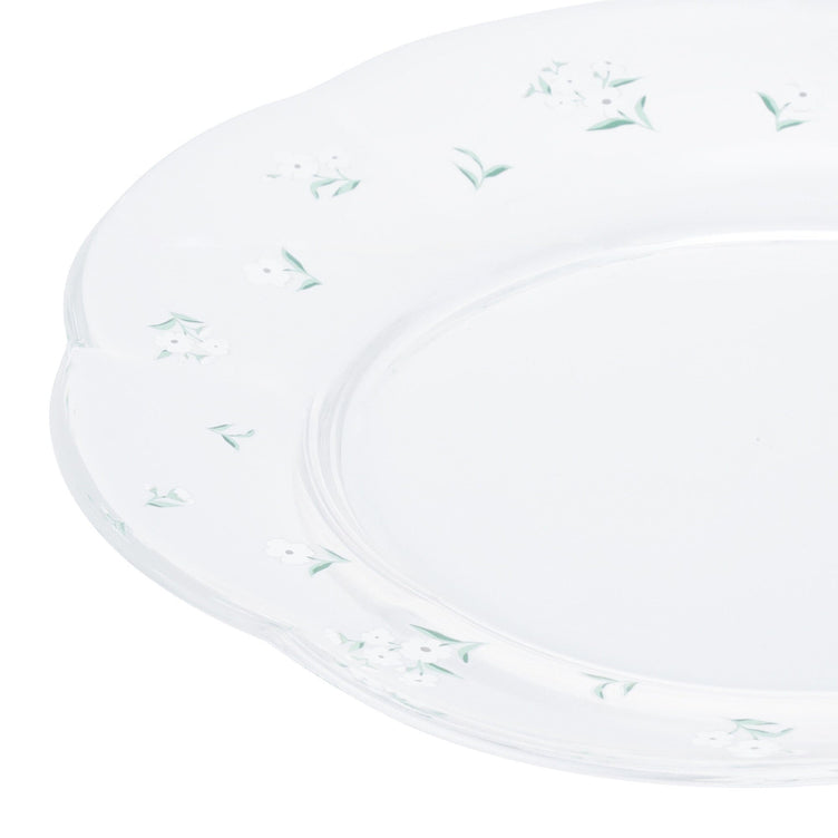 Flower Glass Plate White
