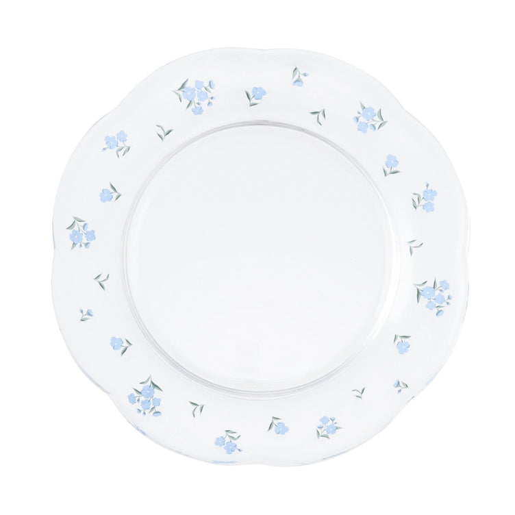 Flower Glass Plate Blue