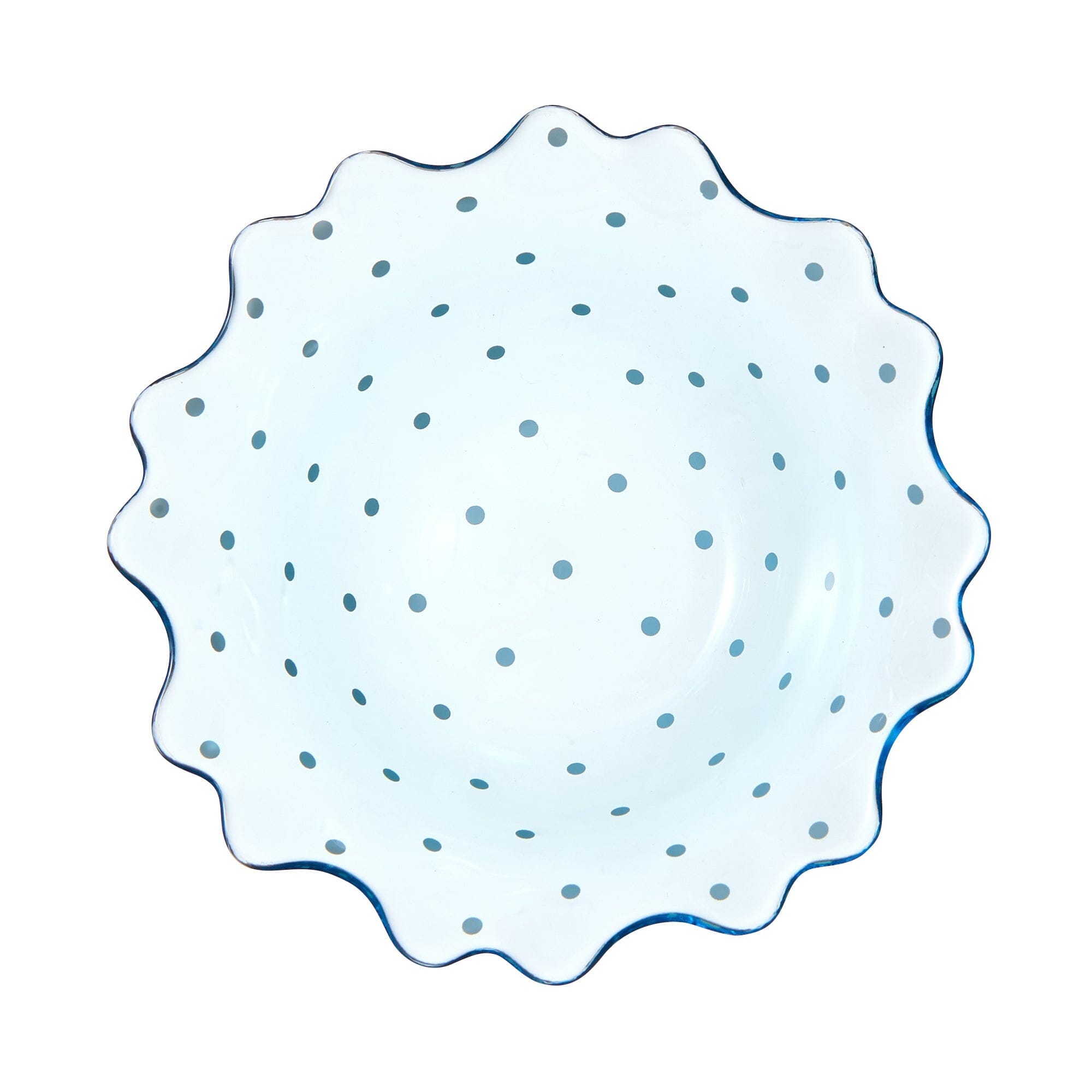 Dot Frill Glass Bowl Blue