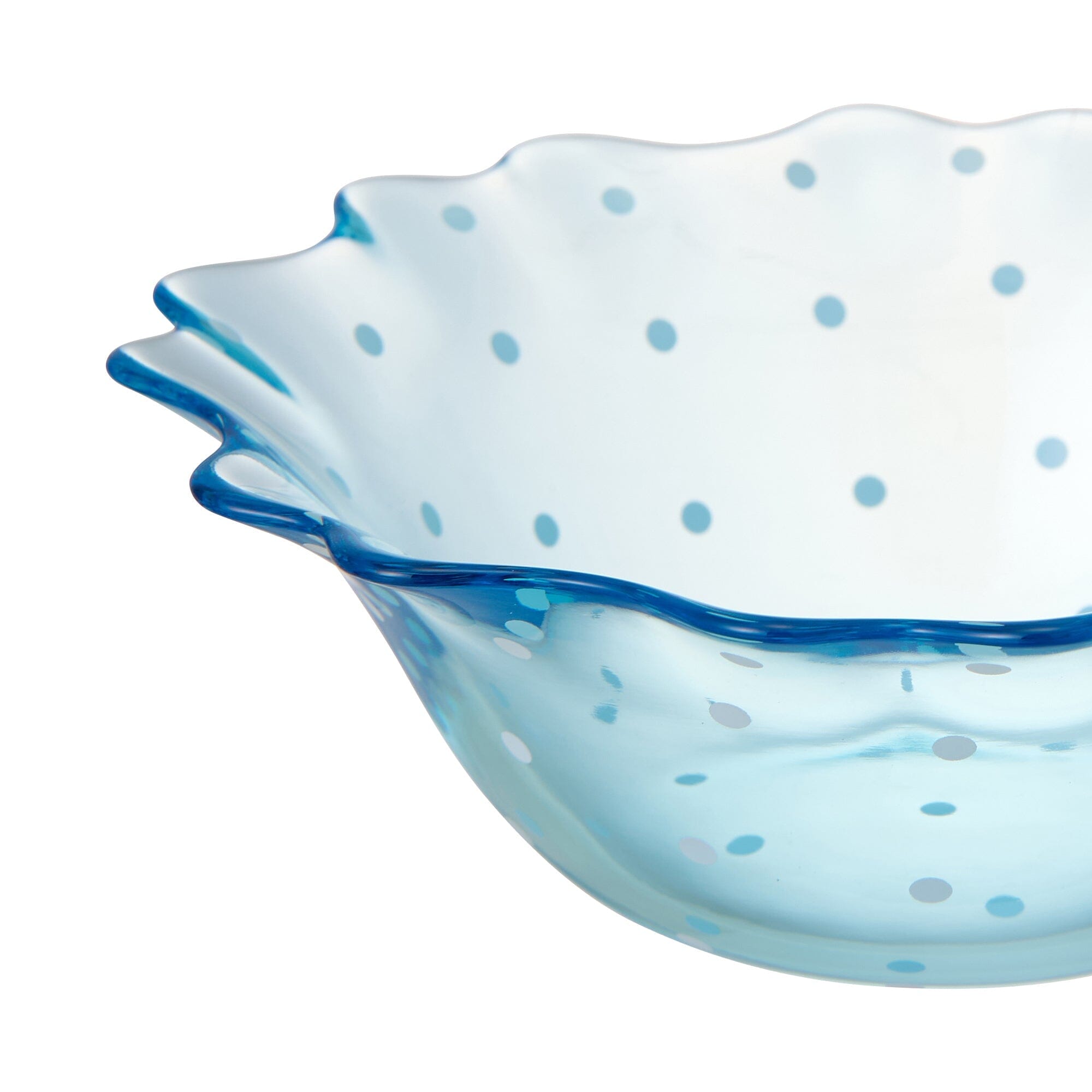 Dot Frill Glass Bowl Blue