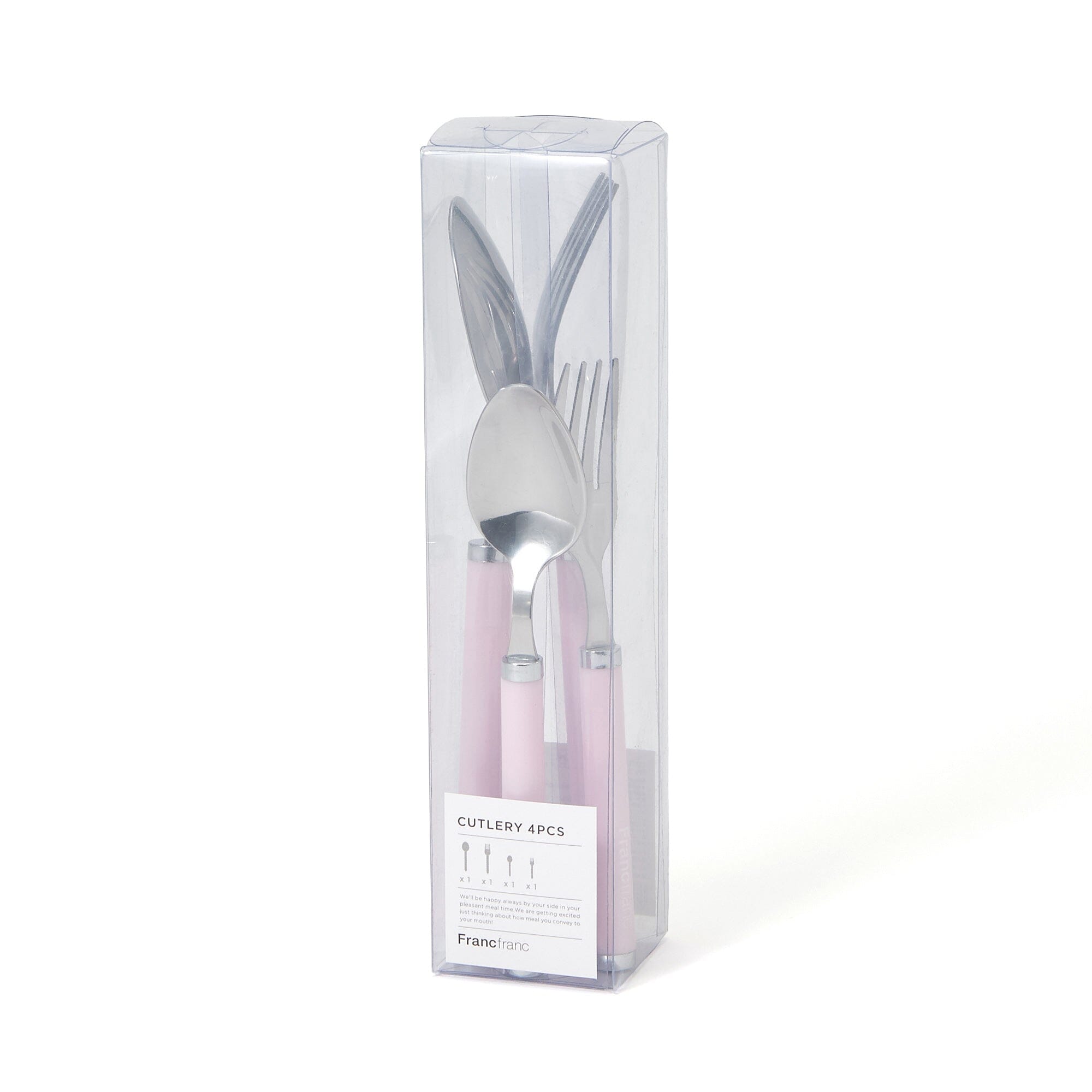 Cutlery Set Of 4 Logo Pink
