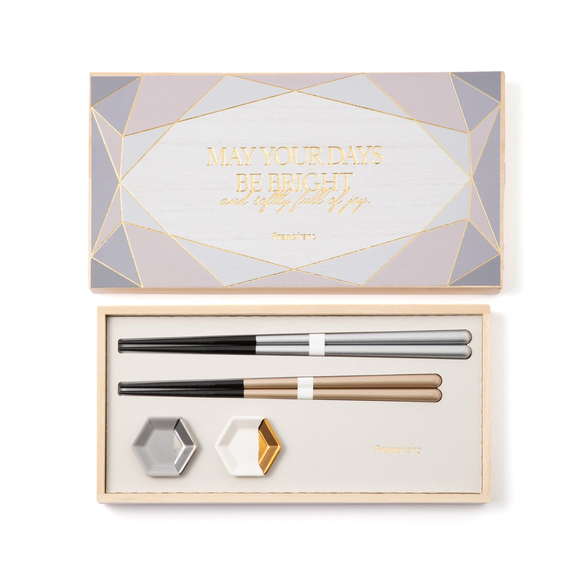 Pair Gift Set Chopsticks & Chopstick Rest Set Diamond