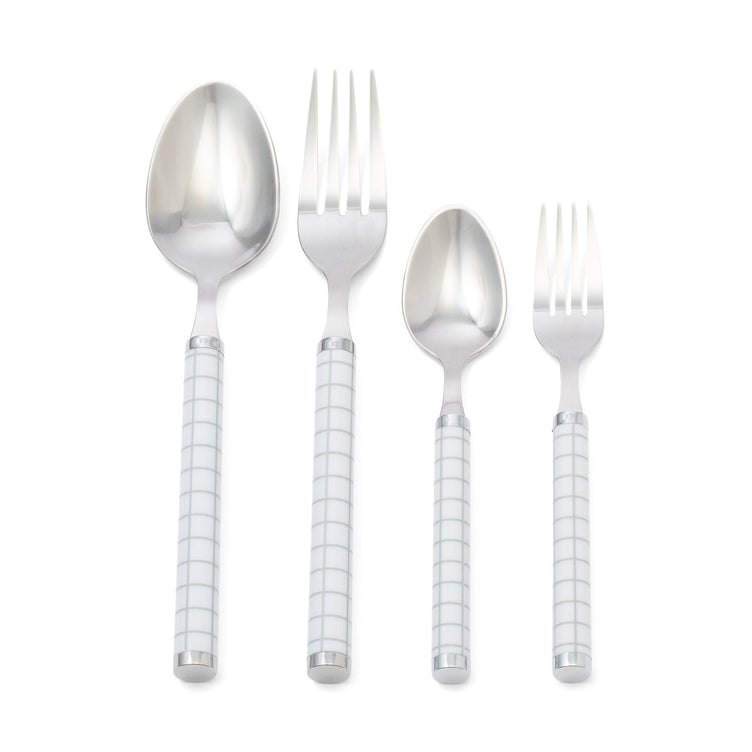 Cutlery Set Of 8 Check Gray